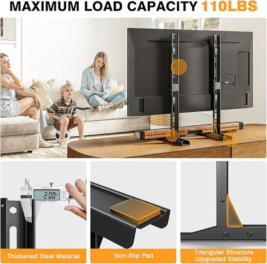TAVR Universal Table Top TV Stand Mount, TV Legs for Most 20-75 Inch TVs, Replacement TV Feet with Great Load-Bearing Holds up to 110 lbs, TV Stands Base with Cable Management, Max VESA 800x600 mm