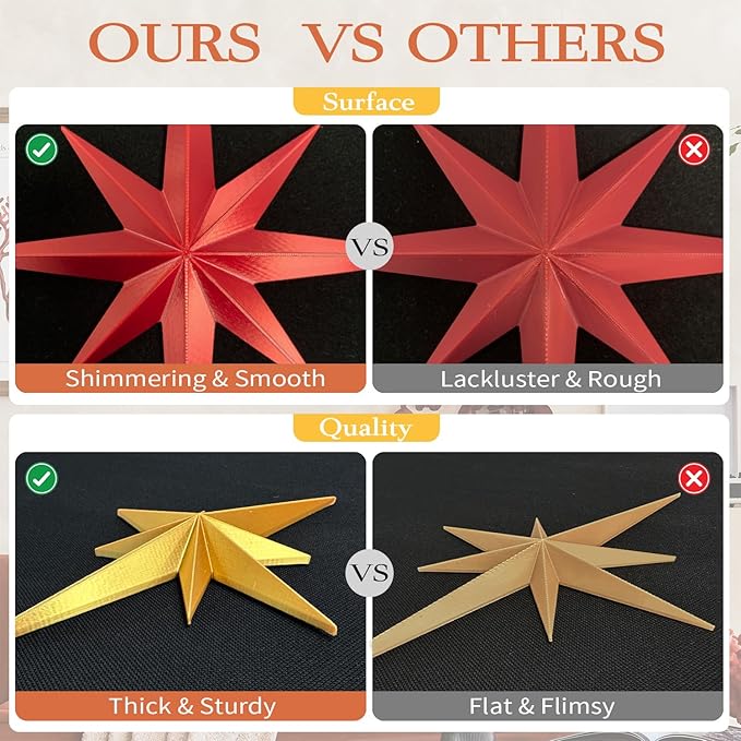 MidModArt 7PCS Mid Century Modern 3D Star Wall Art Gold Retro Starburst Sculptures Vintage Celestial Home Decor, Colored Starburst