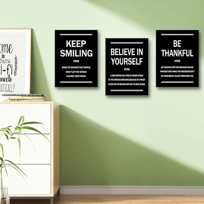 Motivational Wall Decor Black Believe Yourself Inspirational Entrepreneur Quotes Positive Affirmation Sign Posters Artwork for Living Room Workplace Wall Picture Stretched and Framed [36''W X 16''H]