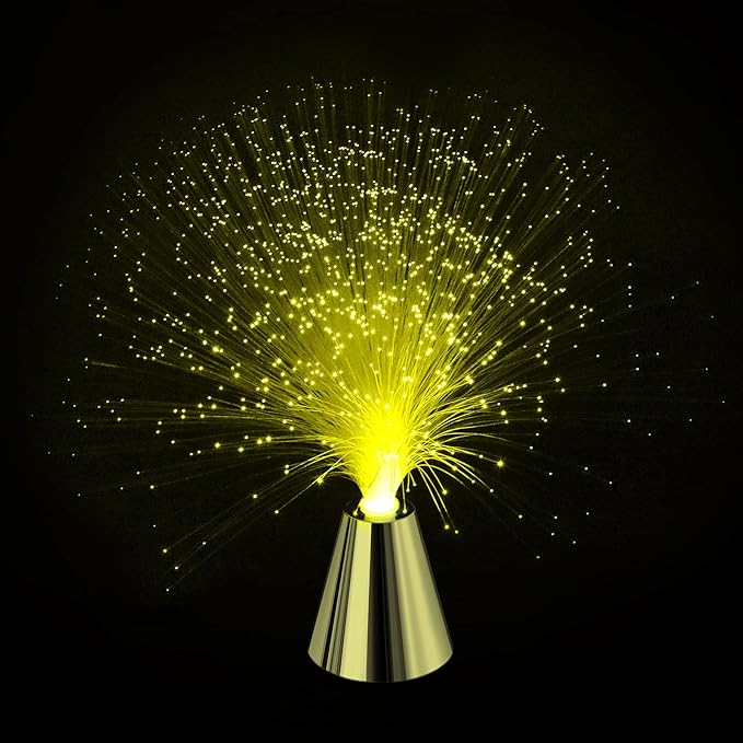 PEN&H Sensory Fiber Optic Lamp - Fiber Optic Lights with Cone Base ，LED Color Changing Calming Mood Night Light (2 Pack)