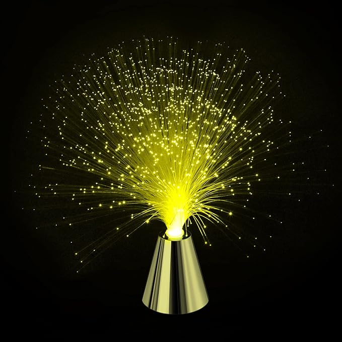 Sensory Fiber Optic Lamp - LED Color Changing with Cone Base - Fiber Optic Lights with Battery Powered - Calming Mood Night Light …