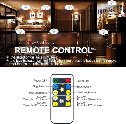 HAMVIDNE LED Spotlight, Battery Powered Picture Lights, Uplighting Indoor, Puck Lights with Remote, Stick Spot Light for Wall Display Picture Dartboard Painting Artwork Accent-2pcs