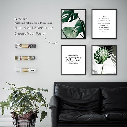 A ART·ZONE Black Picture Frames - 11x14-4 Pack Photo & Poster Frame Set for Wall Decor & Tabletop Display Minimalist Black Frame Collection