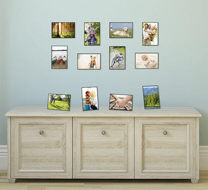 MCS Format 5x7 Picture Frame Black, Gallery Wall Vertical & Horizontal Wall Hanging Small Picture Frame or Tabletop Easel for Photos & Art Prints (12-Pack)