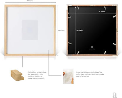 artisane home goods - Gallery Frame 1.0, Picture Frame, 18x18 White Oak, Gallery Wall Frame Set, Large Picture Frame, Oversized Mat (4x4, 4x6, and 5x7)