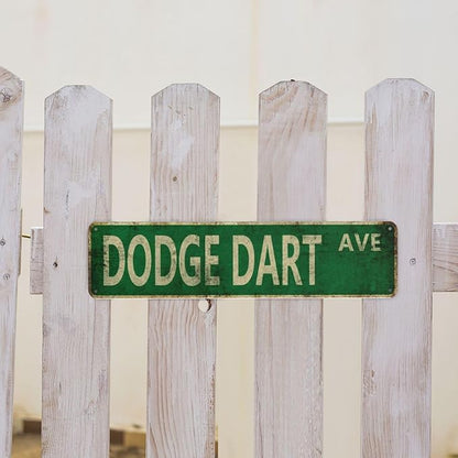 Vintage Signs Dodge Dart Ave Sign Street Sign Retro Metal Sign for Home Bar Coffee Garden Indoor Ourdoor Decor,Aluminium 4x16 Inch