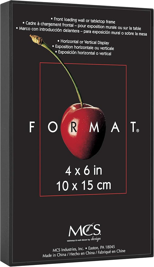 MCS Format 4x6 Picture Frame Black, Gallery Wall Vertical & Horizontal Wall Hanging Small Picture Frame or Tabletop Easel for Photos & Art Prints (12-Pack)