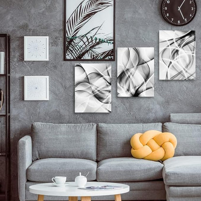 Creoate Abstract Canvas Wall Art Set of 3 - Black and White Large Wall Decor for Living Room and Bedroom (16x24 Inch)