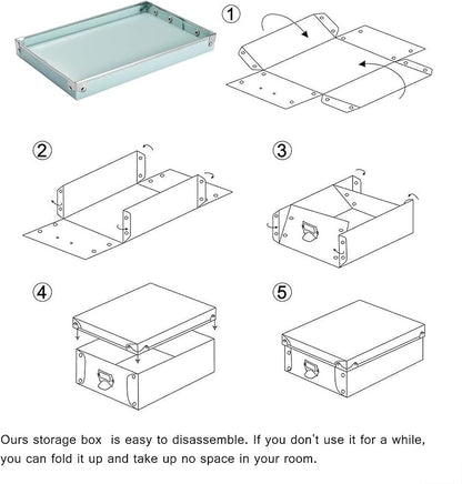 SEEKIND Foldable Storage Box with Lids and Handles Decorative, 3 in 1 Set, Multiple Size Plastic Box for Clothes, Cosmetic, Books …