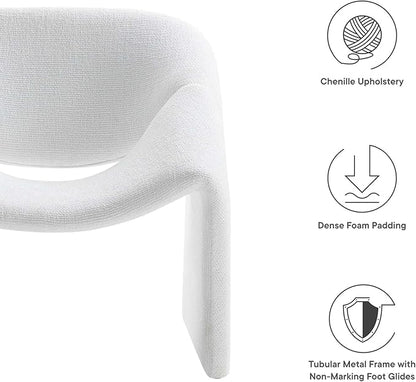 Modway EEI-6767-FRO Vivi Chenille Upholstered Accent Chair, Frost
