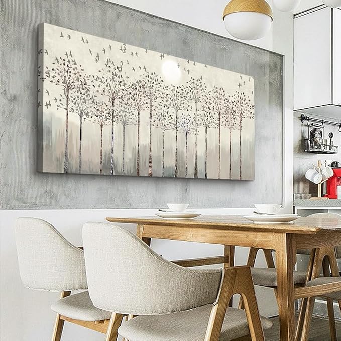 hyidecorart Large Canvas Wall Art For Living Room Decorations For Office Hotel Bedroom Wall Decor Trees And Birds Abstract Wall Paintings Canvas Prints Artworks Pictures Modern Home Decoration