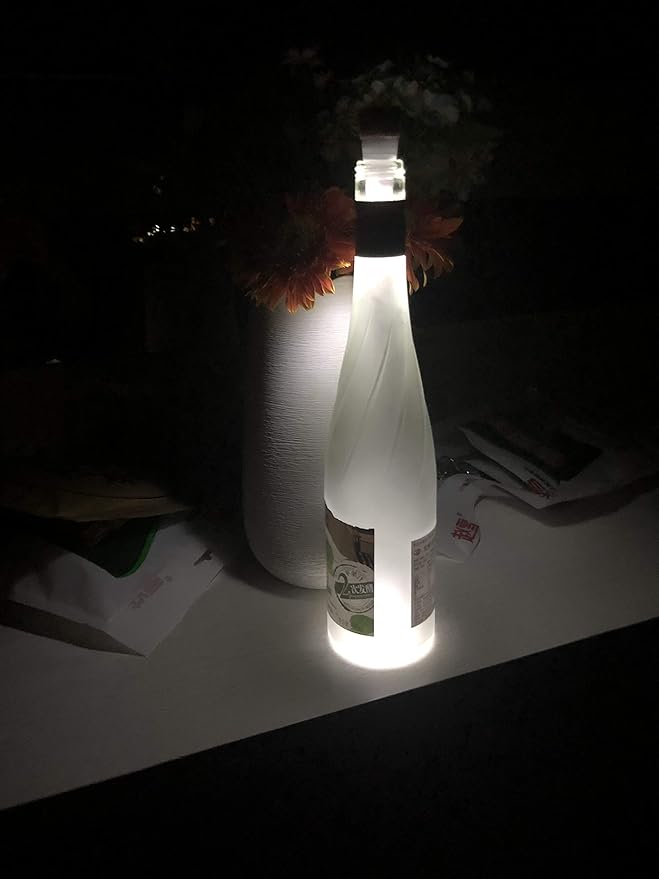 Pack of 8 USB Rechargeable Bottle Light Cork Light for Christmas Party Decoration