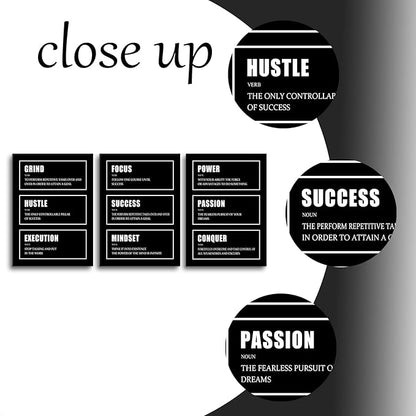 3 pieces Motivational Wall Decor Posters Inspirational Wall Art Framed Posters Canvas Pictures Prints Positive Artwork for Living Room Bedroom Office Wall Decor Stretched and Framed [60''W x 28''H]