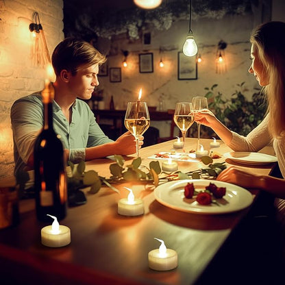 Topstone Flameless LED Candles with Remote Control - Warm White Flickering Battery Operated Candles, 400+ Hours,Timer Function, 4H/6H/8H Auto-Off,Electronic Tea Lights for Home Decor, Wedding, Party