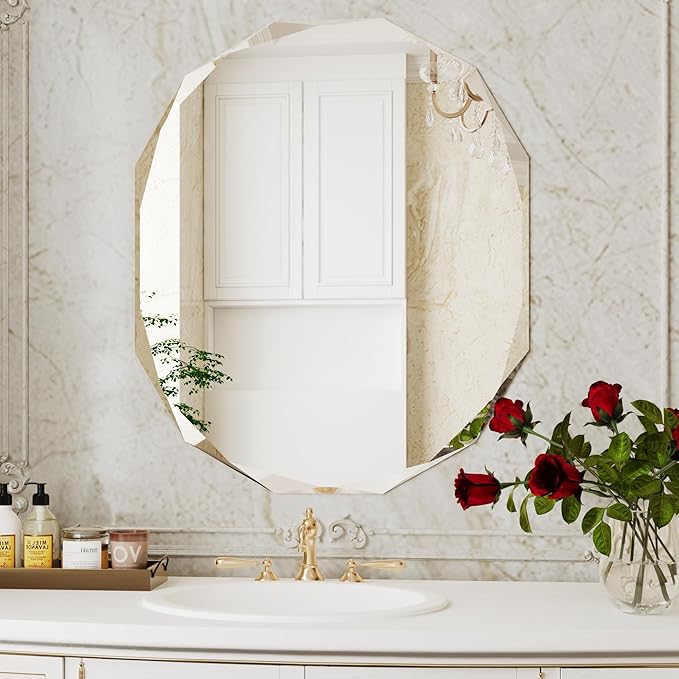 AUYHM Bathroom Mirrors for Over Sink,Oval Mirrors for Bathroom,Frameless Mirror,30x36 Decorative Mirror,Espejo para baño