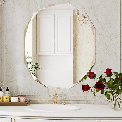 AUYHM Bathroom Mirrors for Over Sink,Oval Mirrors for Bathroom,Frameless Mirror,30x36 Decorative Mirror,Espejo para baño