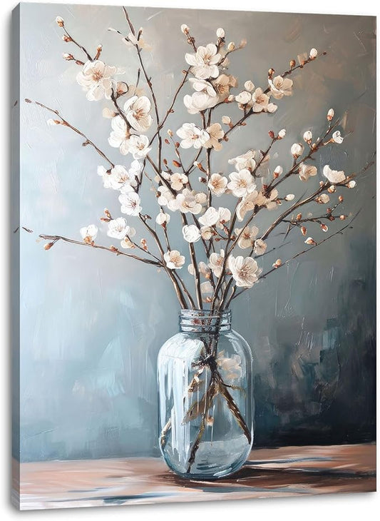 daktenn Floral Canvas Wall Art Bathroom Wall Art Pictures Wall Decor Home Decor Wall Decor for Bedroom Livingroom 12x16 Inches