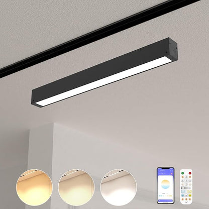 Magnetic Floodlight Track Head, 24V 15W LED Lamp for Track Light, Dimmable Linear Floodlight with APP & Remote Control, Adjustable 3000K-6000K Color Temperature, for Ceiling Lighting