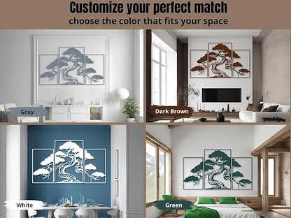 Vailla Tree of Life Wall Art Decor Set of 3 Wall Hanging Sculpture Modern Wall Home Decoration 3D Textured Sculptures for Living Room Bedroom Office Dinnig Room 3 Panels Family Tree Wall Hangings
