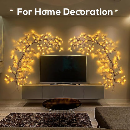 YCoisini Enchanted Willow Vine Lights for Home Decor with 160LEDs, 8.2FT Wall Decoration Light with 8 Remote Control Modes (Brown)(1PCS)