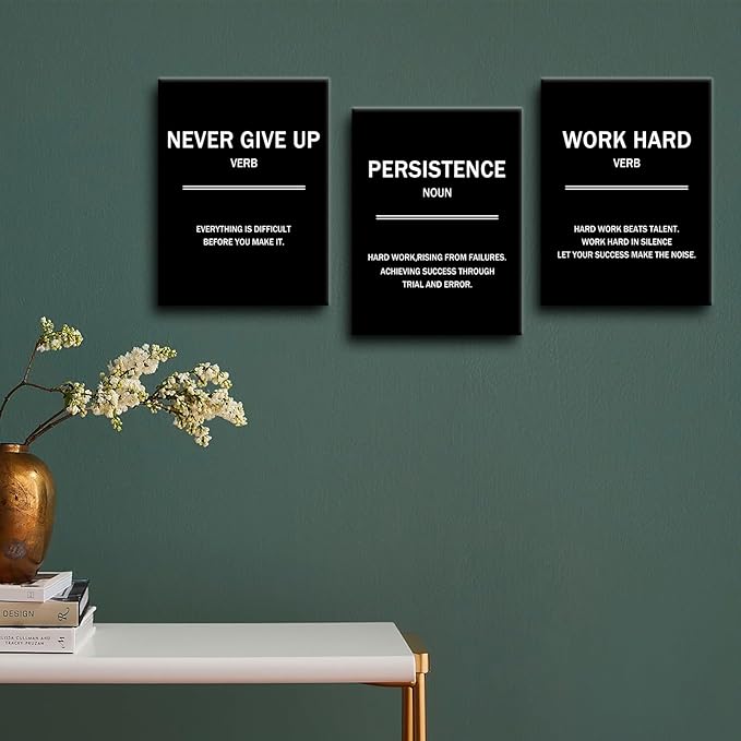 Inspirational Wall Art Successful Entrepreneur Quotes Poster Printing 3 Pieces Always Remind Yourself Posters Print for Living Room Teens Room Gym Workplace Artwork Ready to Hang [36''W X 16''H]