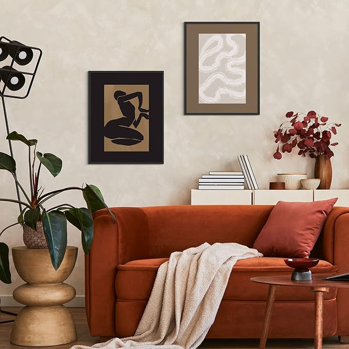 Habseligkeit Brown Master Posters for Room Aesthetic, Minimalist Abstract Wall Poster, Retro Room Decor Aesthetic Vintage Prints for Wall Decor Unframed, 8x10in, Set of 6