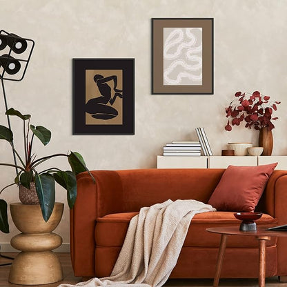 Habseligkeit Brown Master Posters for Room Aesthetic, Minimalist Abstract Wall Poster, Retro Room Decor Aesthetic Vintage Prints for Wall Decor Unframed, 8x10in, Set of 6