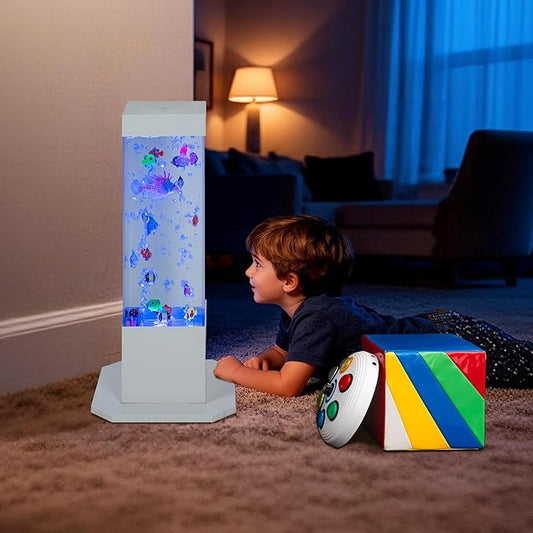 Bubble Tube Floor Lamp – Works with Various Controllers, Color-Changing Aquarium Mood Light for Visual Stimulation & Relaxation in Home, Sensory Rooms & Therapy Clinics (32Inch Bubble Lamp)