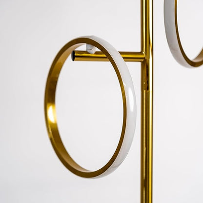 Ozarke Neo Modern Floor Lamp - Mid Century Minimalist Decor Stand Light for Living Room, Bedroom & Home Office, Dimmable Contemporary Tall Lighting with 3 LED Lights - Warm 27000K (Gold)
