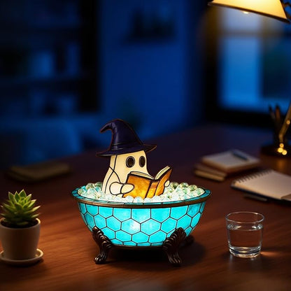 Halloween Night Light，Halloween Lamp，Ghost Bubble Bath Lamp，Halloween Bathroom Decor，Bathtub Ghost LED Night Lights，for Indoor Bathroom Table Decor Halloween Gifts