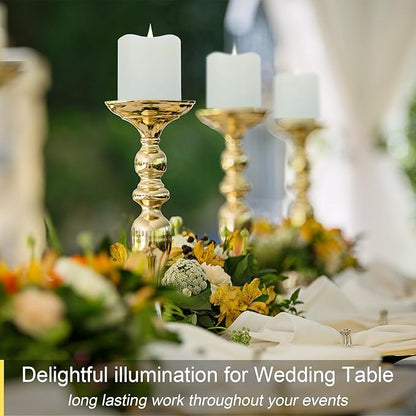 TECHLONG Flameless Candles Battery Operated with Remote Timer, 3D Moving Flame Flickering, Last 600+ Hours Battery Candles, Set of 3 Ivory Real Wax Electric LED Candle for Wedding Party Decor