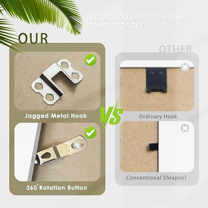 12x12 Picture Frame Sef of 10, Display Pictures 8x8 with Mat or 12 x 12 Without Mat, Photo Frame Collage for Wall Gallery Decor, Wall Mounted, White