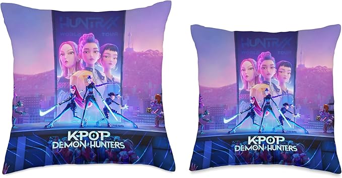 Kpop Demon Hunters HUNTR/X Key Art Officially Licensed Throw Pillow