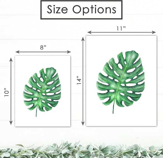 DREAM BIG PRINTABLES Tropical Leaves Art Prints (Set of 6) - Unframed 11x14