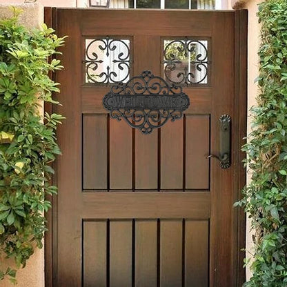 Vintage Cast Iron Welcome Signs for Outside Wall Mounted Welcome Wall Decoration for House Sign Plaque Bar Cafe Shop Front Door 1 Pcs (28 * 21 * 0.8CM)