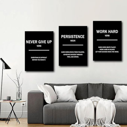 3 Pieces Inspirational Canvas Wall Art Motivational Quotes That Make People Passionate Signs of Success Posters Print Artwork for Office Bedroom Bathroom Wall Picture Ready to Hang [60''W x 28''H]
