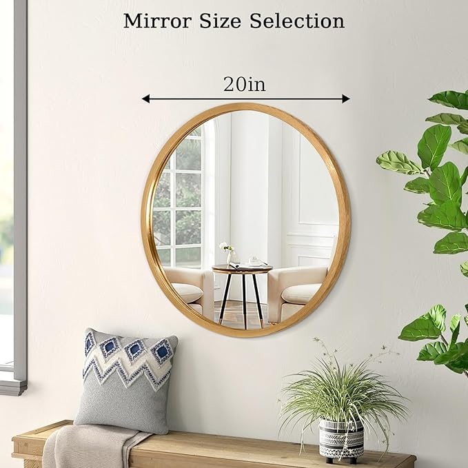 AOAOPQ Small Matte Frame Circle Mirror for Wall Round Mirror for Bathroom Entryway Living Room Hallway Bedroom Gold Mirror Entryway Vanity