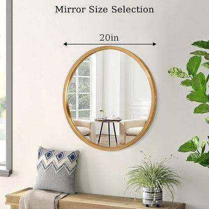 AOAOPQ Small Matte Frame Circle Mirror for Wall Round Mirror for Bathroom Entryway Living Room Hallway Bedroom Gold Mirror Entryway Vanity