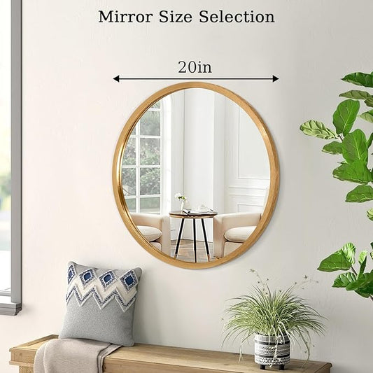 AOAOPQ Small Matte Frame Circle Mirror for Wall Round Mirror for Bathroom Entryway Living Room Hallway Bedroom Gold Mirror Entryway Vanity