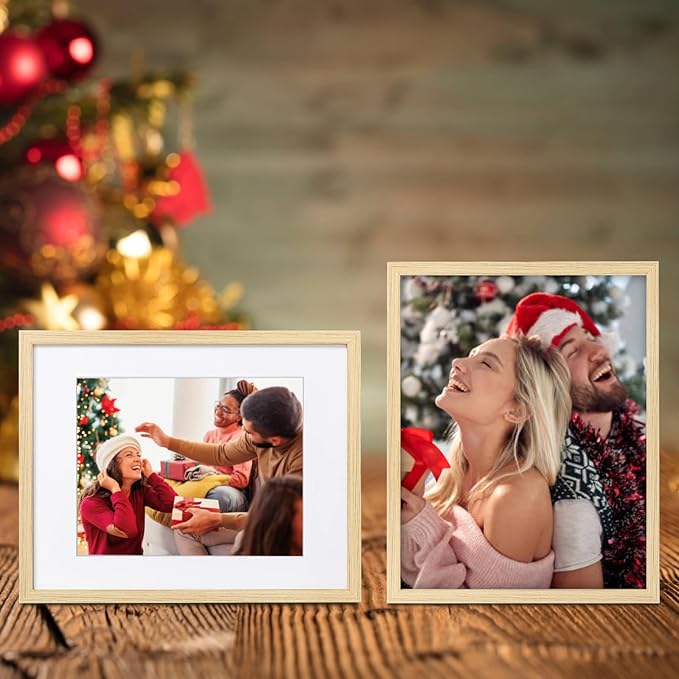 Picture Frame, Set of 6 12x16 Natural Wood, Poster Frame with Plexiglass, Tabletop & Wall Mount, Ideal Gift for Any Occasion