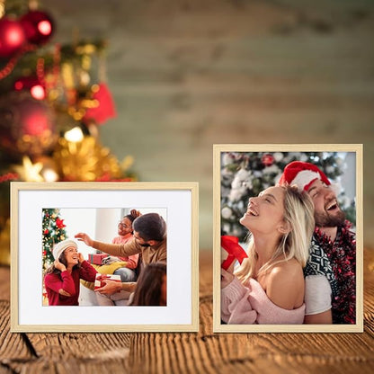Picture Frame, Set of 6 12x16 Natural Wood, Poster Frame with Plexiglass, Tabletop & Wall Mount, Ideal Gift for Any Occasion
