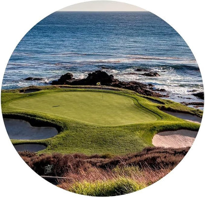 chenchenArt California Coastline Golf Course Wall Art Prints USA Golf Course Canvas Wall Decor for Living Room Bedroom Bathroom Home Decorations Painting Framed Ready to Hang(18''H x 24''W)