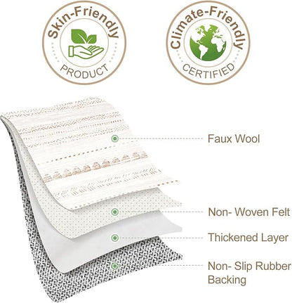 Nakagishi 10x13 Area Rugs Living Room: Washable Boho Large Neutral Soft Farmhouse Rug Stain Resistant Modern Moroccan Non-Slip Indoor Floor Carpet for Bedroom Nursery Kids Playroom Office- Brown