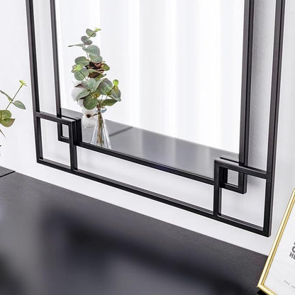 Chende 24''x47'' Large Living Room Mirror for Wall with Metal Frame, Modern Rectangular Black Mirror for Bathroom, Fireplace, Sofa, Horizontal/Vertical Hanging