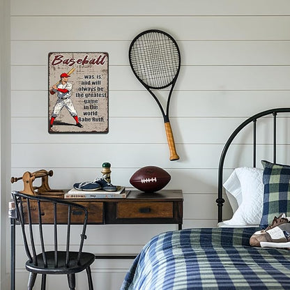 Baseball Was Is and Will Always Be the Greatest Game in the World Metal Tin Sign 12x16 Inch Baseball Poster Baseball Tin Sign Home Kitchen Garden Bar Pub Restaurant Are Wall Decor
