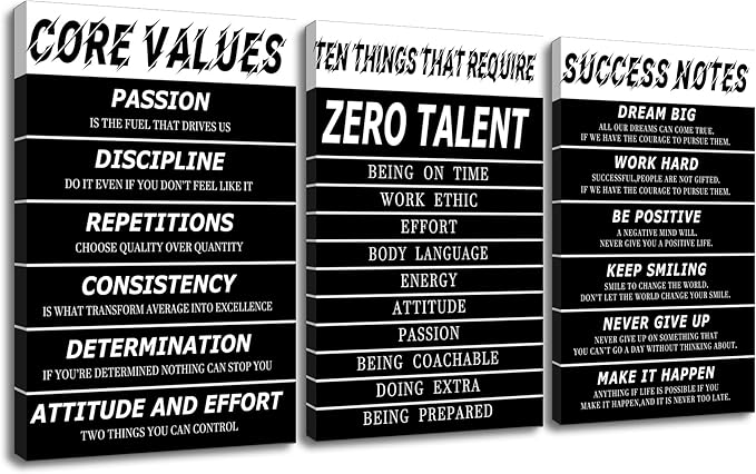 Inspirational Canvas Wall Art Success Entrepreneurs Quotes Picture Painting Motivational Signs Posters Print for Office Home Bedroom Teens Room Gym Decoration Stretched and Framed [48''W x 24''H]