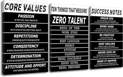 Inspirational Canvas Wall Art Success Entrepreneurs Quotes Picture Painting Motivational Signs Posters Print for Office Home Bedroom Teens Room Gym Decoration Stretched and Framed [48''W x 24''H]