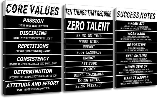 Inspirational Canvas Wall Art Success Entrepreneurs Quotes Picture Painting Motivational Signs Posters Print for Office Home Bedroom Teens Room Gym Decoration Stretched and Framed [48''W x 24''H]
