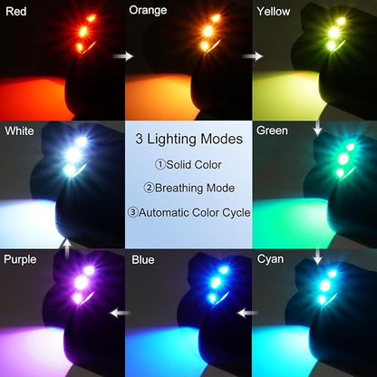 Mini USB Type C LED Light, 8 Color RGB Interior Atmosphere Lighting for Phone, Laptop, Keyboard, Night Lamp, Decoration Brightness Direction Adjustable(Quantity: 2)