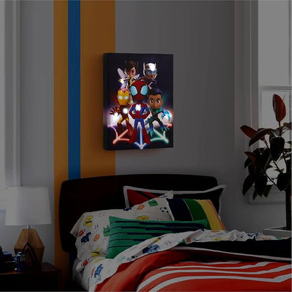 Marvel Spidey and Friends LED Wall Art,Light-Up Children’s Hanging Décor for Kids’ Bedroom or Playroom, 11.5" x 15.75"